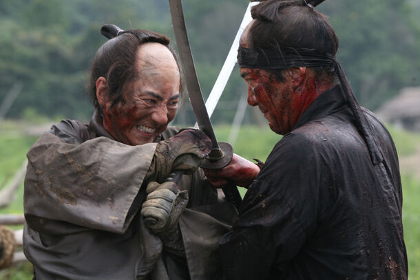 13 Assassins ending: Koyata took a blade through the neck, so how is he alive in the final scene?