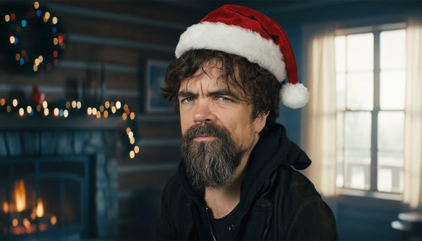 Peter Dinklage dons the red suit for Olivia Wilde’s Naughty, with Jennifer Aniston